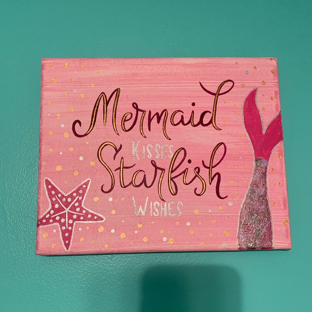 Hand Painted Mermaid Wall Art
